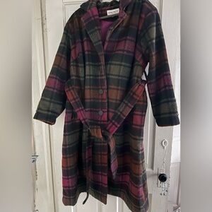 Ava & Viv Multicolor Plaid Trench Coat